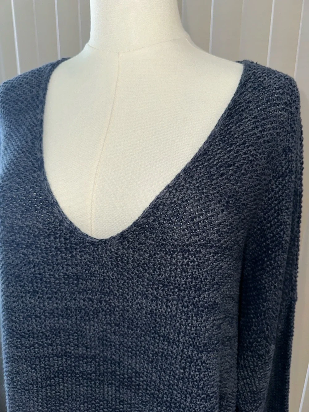 Lucky Brand Deep V-Neck Sweater in Charcoal Gray